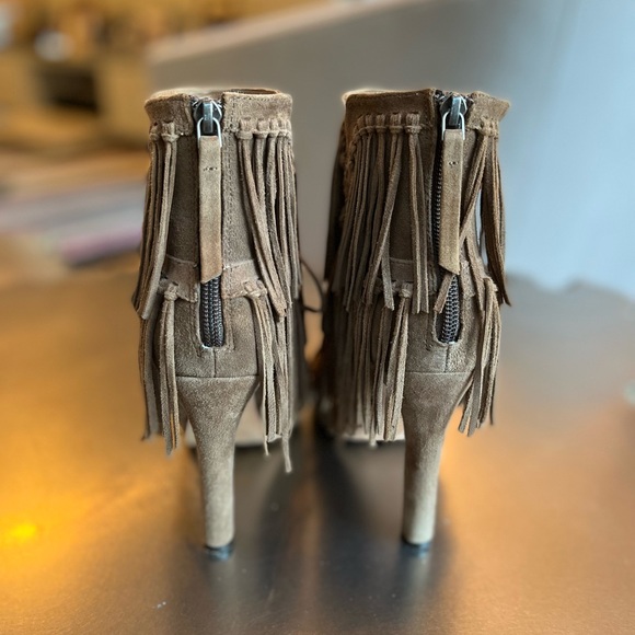 JEAN-MICHEL CAZABAT SUEDE FRINGE BOOTIE - Picture 4 of 10